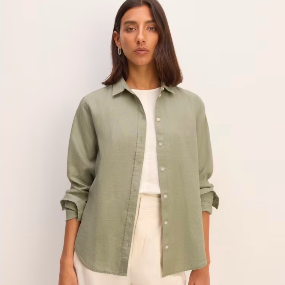 Everlane Must-have shirt linen large sage green